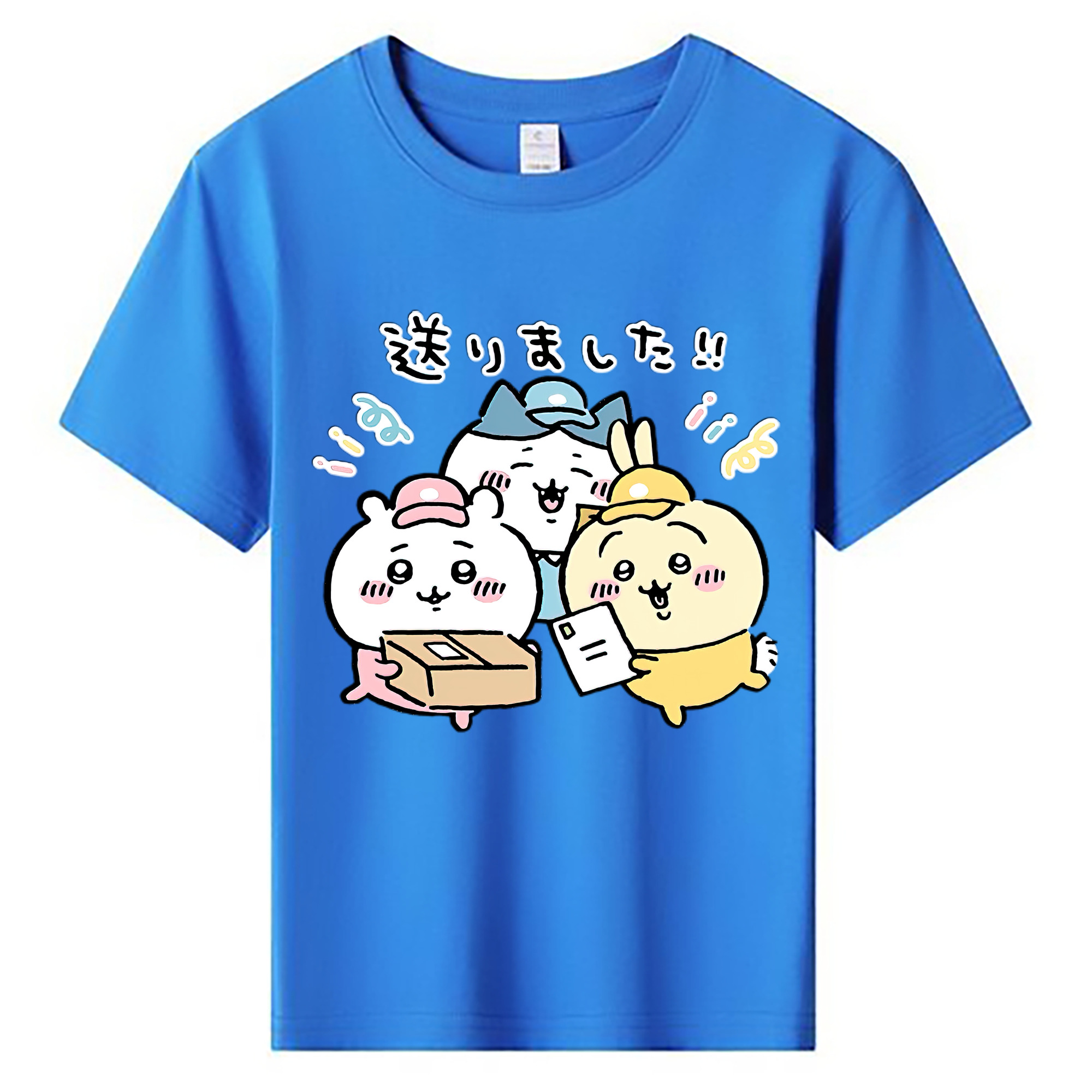 （画像用） ちいかわ ハチワレ Chii-kawa hachiware 綿100％キッズTシャツ（フロントプリント）